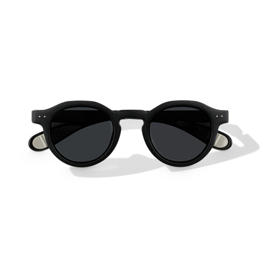 Frontansicht der schwarzen Flitzkids Kindersonnenbrille